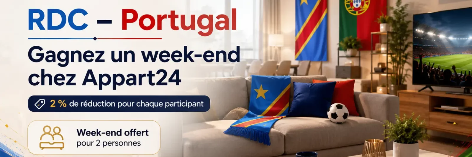 RDC Portugal jeu promotionnel Appart24 week-end offert